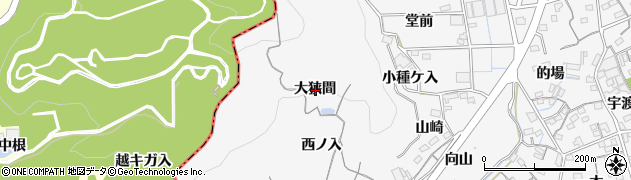 愛知県蒲郡市西浦町大狭間周辺の地図