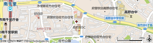 吹田佐竹台郵便局周辺の地図