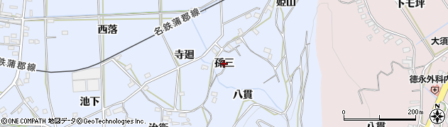 愛知県西尾市吉良町乙川（孫三）周辺の地図
