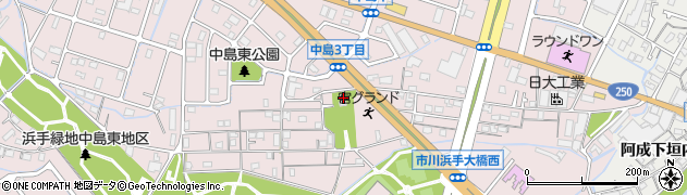兵庫県姫路市飾磨区中島412周辺の地図