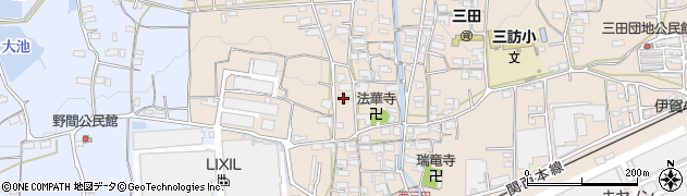 三重県伊賀市三田周辺の地図