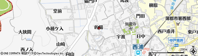 愛知県蒲郡市西浦町的場周辺の地図