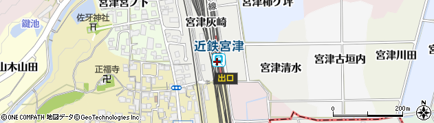 近鉄宮津駅周辺の地図