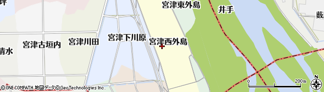 京都府京田辺市宮津西外島周辺の地図