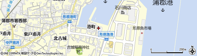 愛知県蒲郡市形原町（港町）周辺の地図