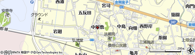 愛知県西尾市東幡豆町（中屋敷）周辺の地図