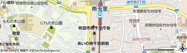 コスモ石油販売株式会社京阪カンパニー　南千里駅前営業所周辺の地図