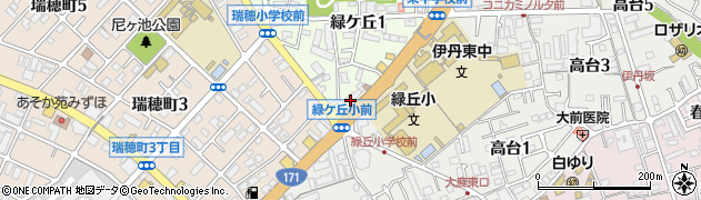 伊丹産業株式会社　緑ケ丘ＳＳ周辺の地図
