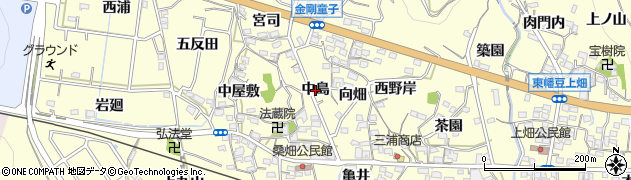 愛知県西尾市東幡豆町（中島）周辺の地図