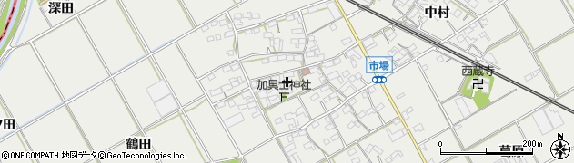 愛知県豊川市伊奈町（市場）周辺の地図