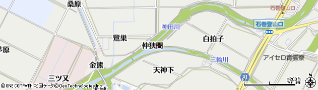 愛知県豊橋市石巻本町（仲狭間）周辺の地図