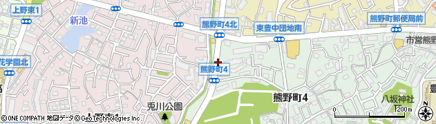 熊野町西周辺の地図
