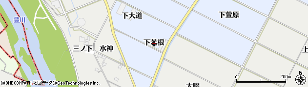 愛知県豊橋市下条東町下若根周辺の地図