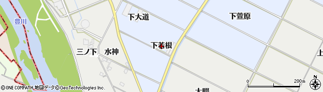 愛知県豊橋市下条東町（下若根）周辺の地図