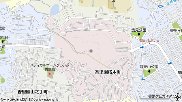 〒573-0088 大阪府枚方市香里園桜木町の地図