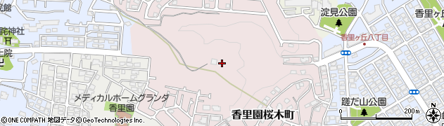 大阪府枚方市香里園桜木町周辺の地図