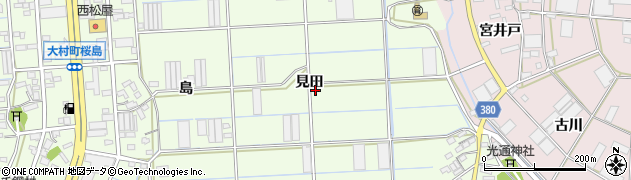 愛知県豊橋市大村町見田周辺の地図