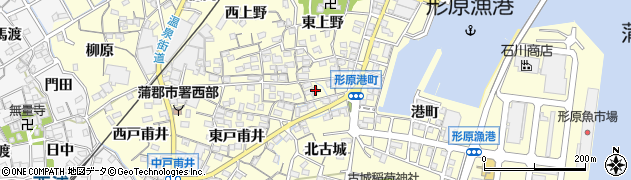 愛知県蒲郡市形原町東上野54周辺の地図