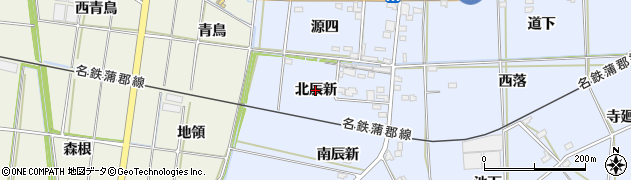 愛知県西尾市吉良町乙川（北辰新）周辺の地図