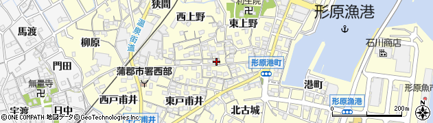 愛知県蒲郡市形原町東上野62周辺の地図