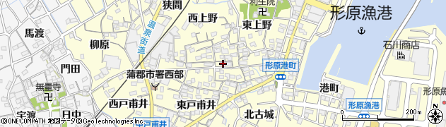 愛知県蒲郡市形原町東上野63周辺の地図