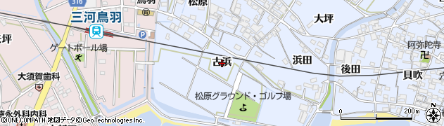 愛知県西尾市西幡豆町（古浜）周辺の地図