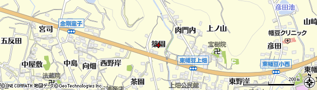 愛知県西尾市東幡豆町（築園）周辺の地図