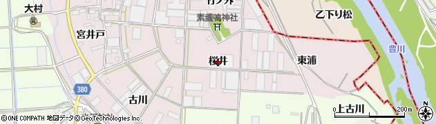 愛知県豊橋市長瀬町（桜井）周辺の地図