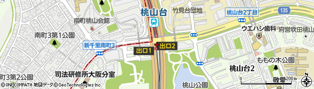 桃山台駅周辺の地図