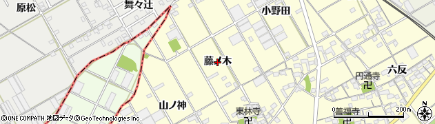愛知県豊川市平井町（藤ノ木）周辺の地図