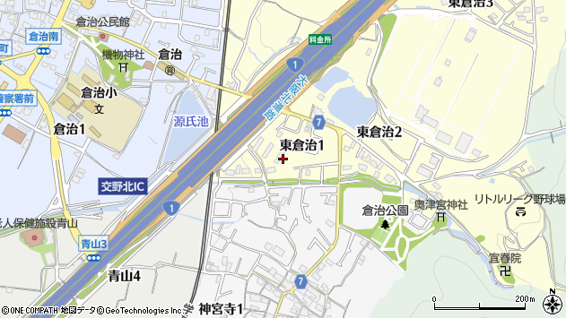 〒576-0061 大阪府交野市東倉治の地図