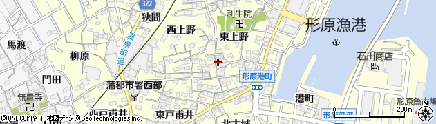 愛知県蒲郡市形原町東上野47周辺の地図
