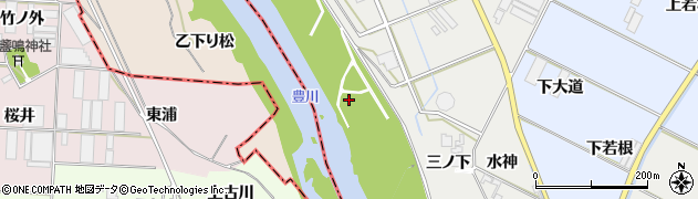 愛知県豊橋市下条西町（柳原）周辺の地図
