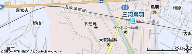 愛知県西尾市鳥羽町周辺の地図