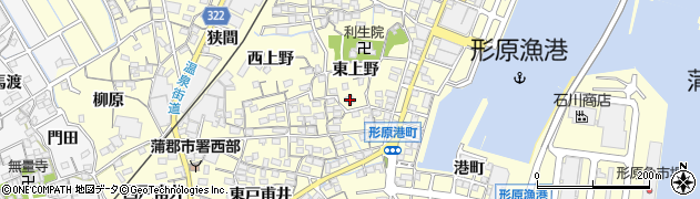 愛知県蒲郡市形原町東上野43周辺の地図