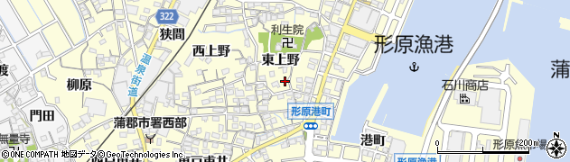 愛知県蒲郡市形原町東上野39周辺の地図