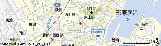 愛知県蒲郡市形原町東上野72周辺の地図
