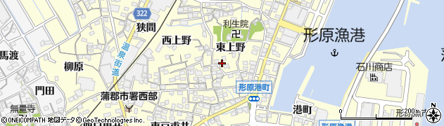 愛知県蒲郡市形原町東上野42周辺の地図