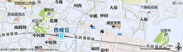 愛知県西尾市西幡豆町中郷3周辺の地図