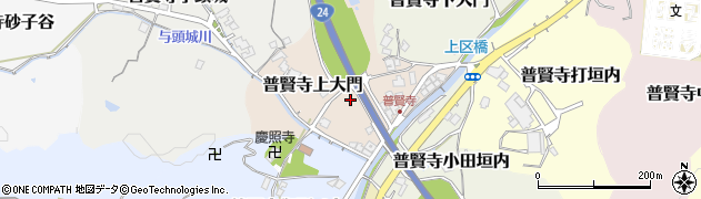 京都府京田辺市普賢寺上大門周辺の地図