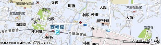 愛知県西尾市西幡豆町中郷2周辺の地図
