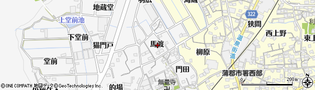 愛知県蒲郡市西浦町馬渡周辺の地図