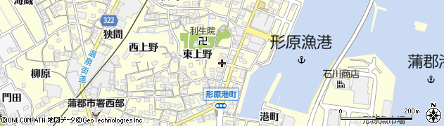愛知県蒲郡市形原町東上野5周辺の地図