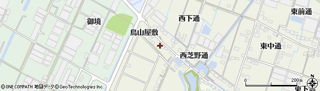 愛知県西尾市一色町酒手島鳥山新田周辺の地図