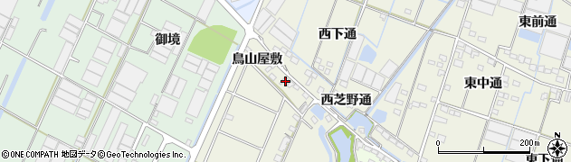 愛知県西尾市一色町酒手島（鳥山新田）周辺の地図
