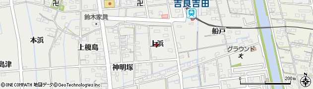 愛知県西尾市吉良町吉田（上浜）周辺の地図