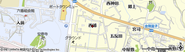 愛知県西尾市東幡豆町（西浦）周辺の地図