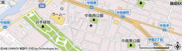 兵庫県姫路市飾磨区中島3104周辺の地図