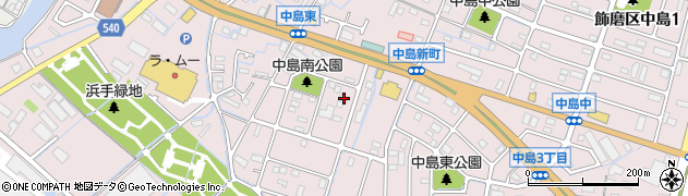 兵庫県姫路市飾磨区中島3115周辺の地図