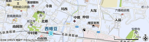 愛知県西尾市西幡豆町中郷6周辺の地図